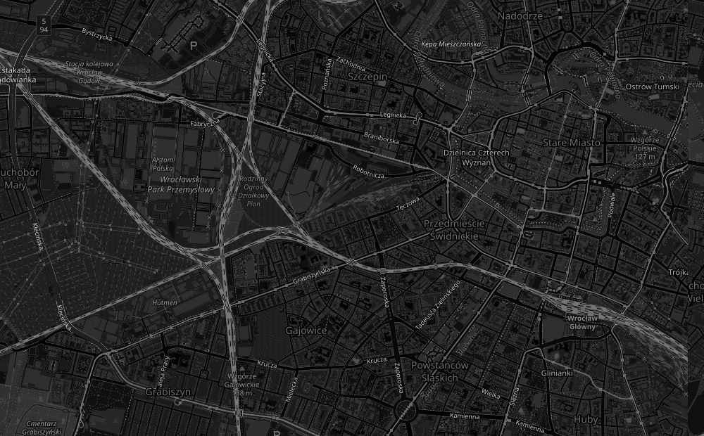 Map of the area around the gym, ul. Tęczowa 79/81, 53-601 Wrocław