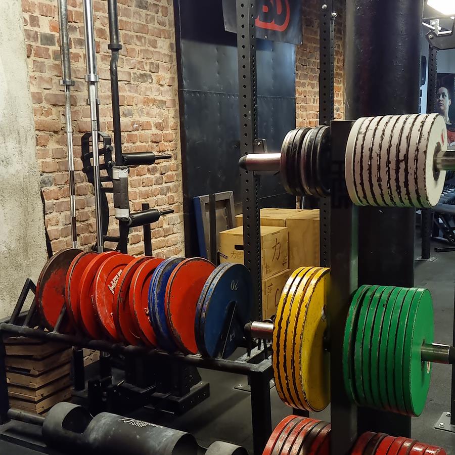 Plate storage: rubber-coated plates and bumpers